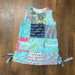 Lilly Pulitzer Kids Colorful Patchwork Dress with Ties Size 3